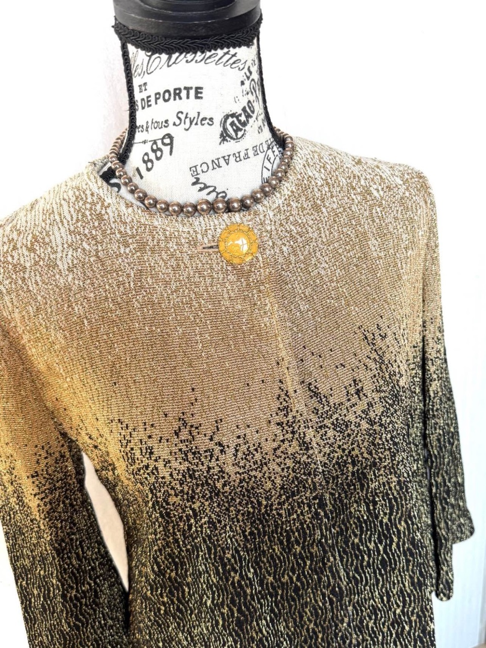 St John Metallic Gold and Black Ombre Women's dress suit size 2 - Picture 2 of 3